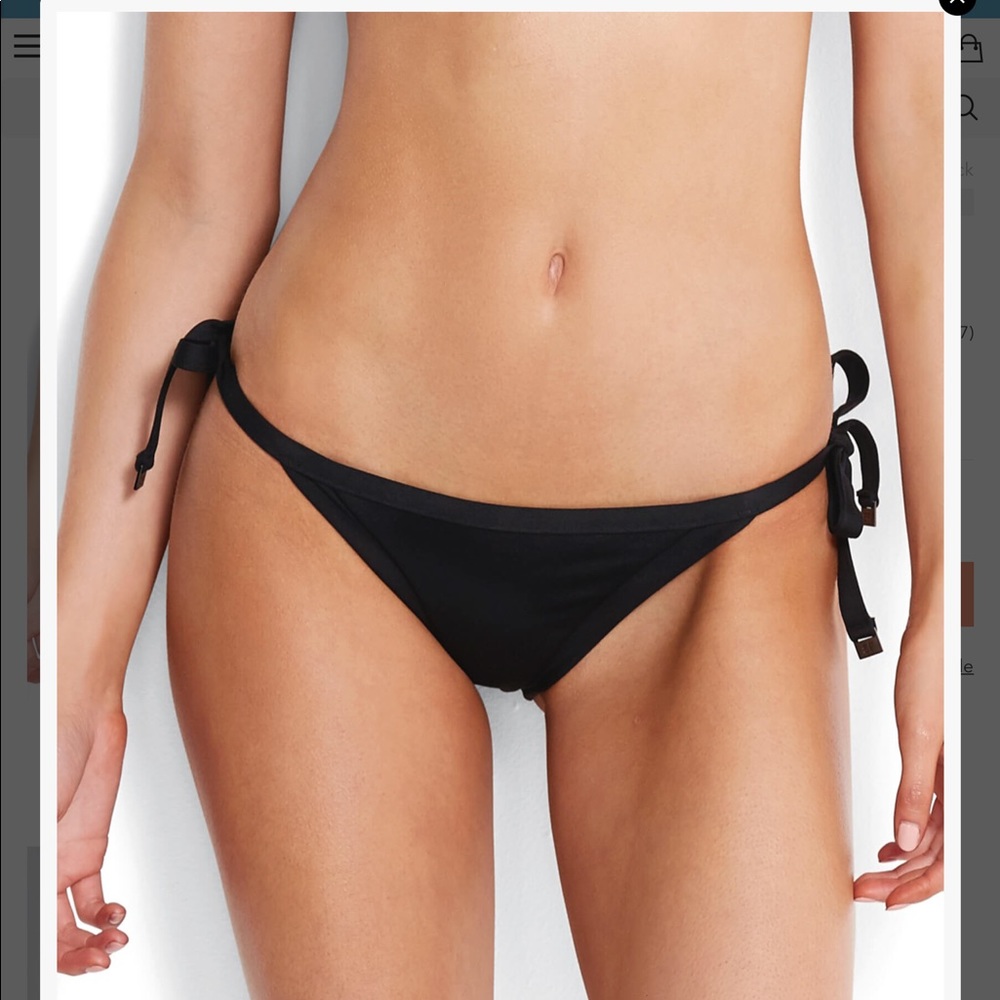 NWT Seafolly black Brazilian tie side swim bottoms
